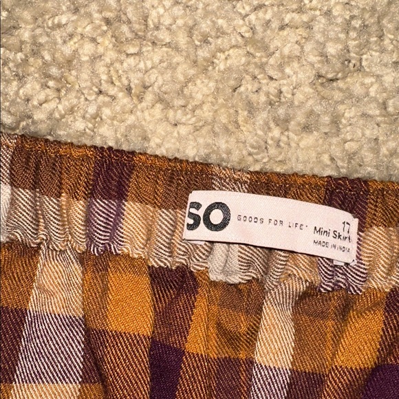 NWOT SO Brown Plaid Mini Skirt (17) - Picture 4 of 5